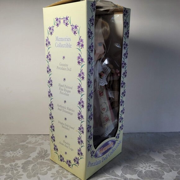 1996 Vintage Collectible Memories Porcelain 11" Doll Cuddle Wit w/Original Box - Picture 9 of 10